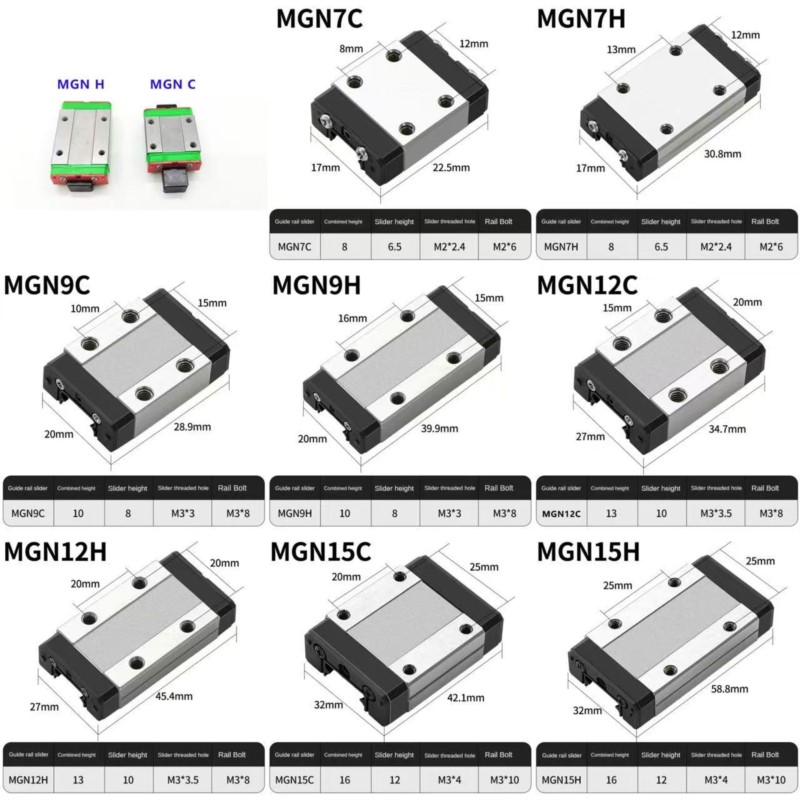 Linear Rail Mgn12H Set - 1 Uds MGN7C MGN7H MGN9C MGN9H