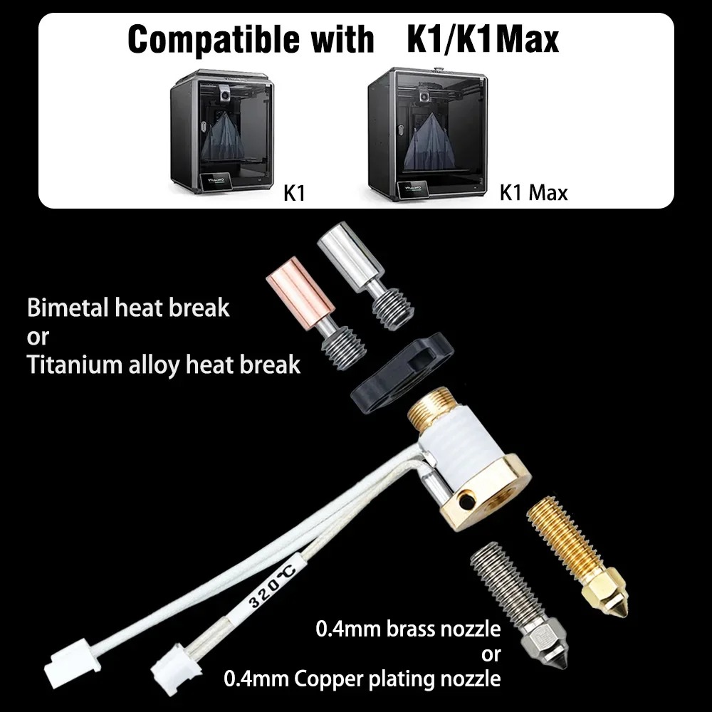 Creality K1-Kit de bloques de  - High Flow Ceramic Hotend reseña y precio