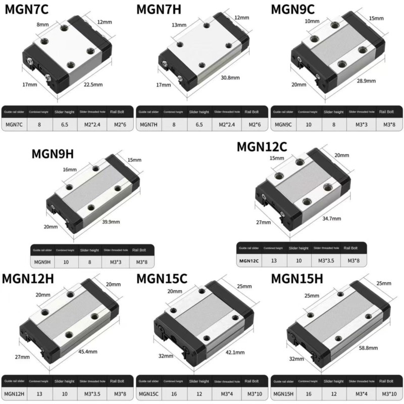 1 Uds MGN7C MGN7H MGN9C MGN9H  - Linear Rail Mgn12H Set reseña y precio