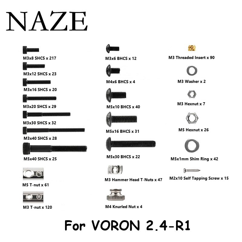 NAZE-Kit completo de tornillos - Voron 2.4 R2 Complete Kit reseña y precio
